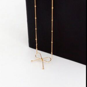 High quality gold plated stainless steel bowknot necklace